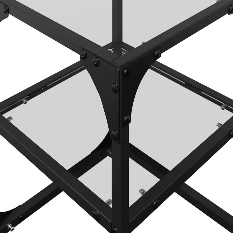 Table basse avec dessus en verre transparent 30x30x45 cm acier - 8