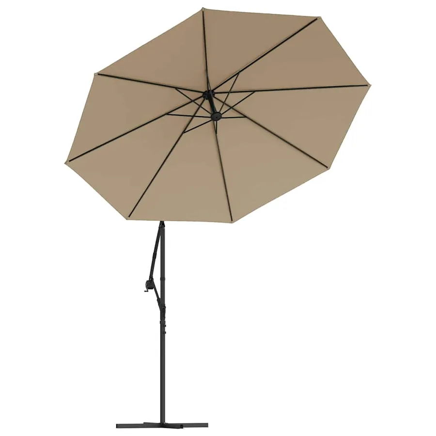 Tissu de rechange pour parasol déporté taupe 350 cm - 4