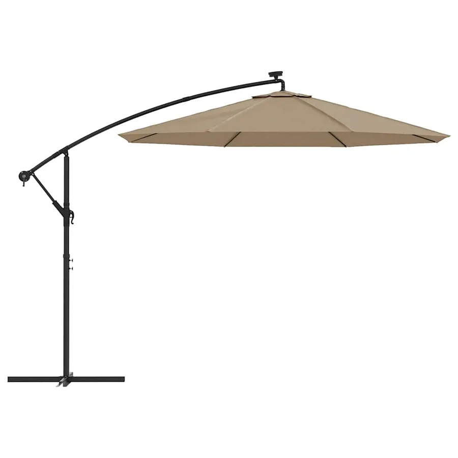 Tissu de rechange pour parasol déporté taupe 350 cm - 5