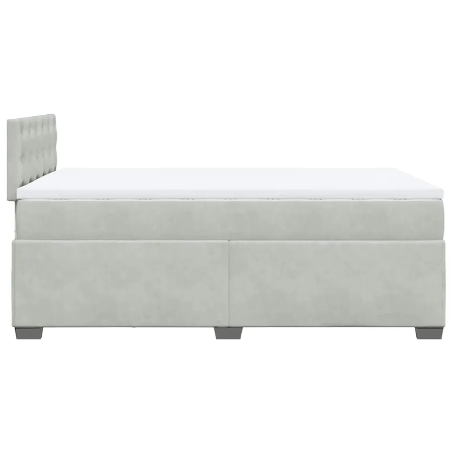 Sommier à lattes de lit et matelas gris clair 120x190cm velours - 11