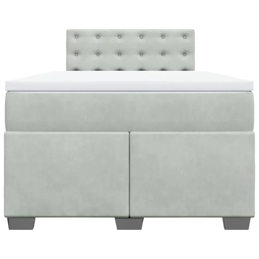 Sommier à lattes de lit et matelas gris clair 120x190cm velours - 6
