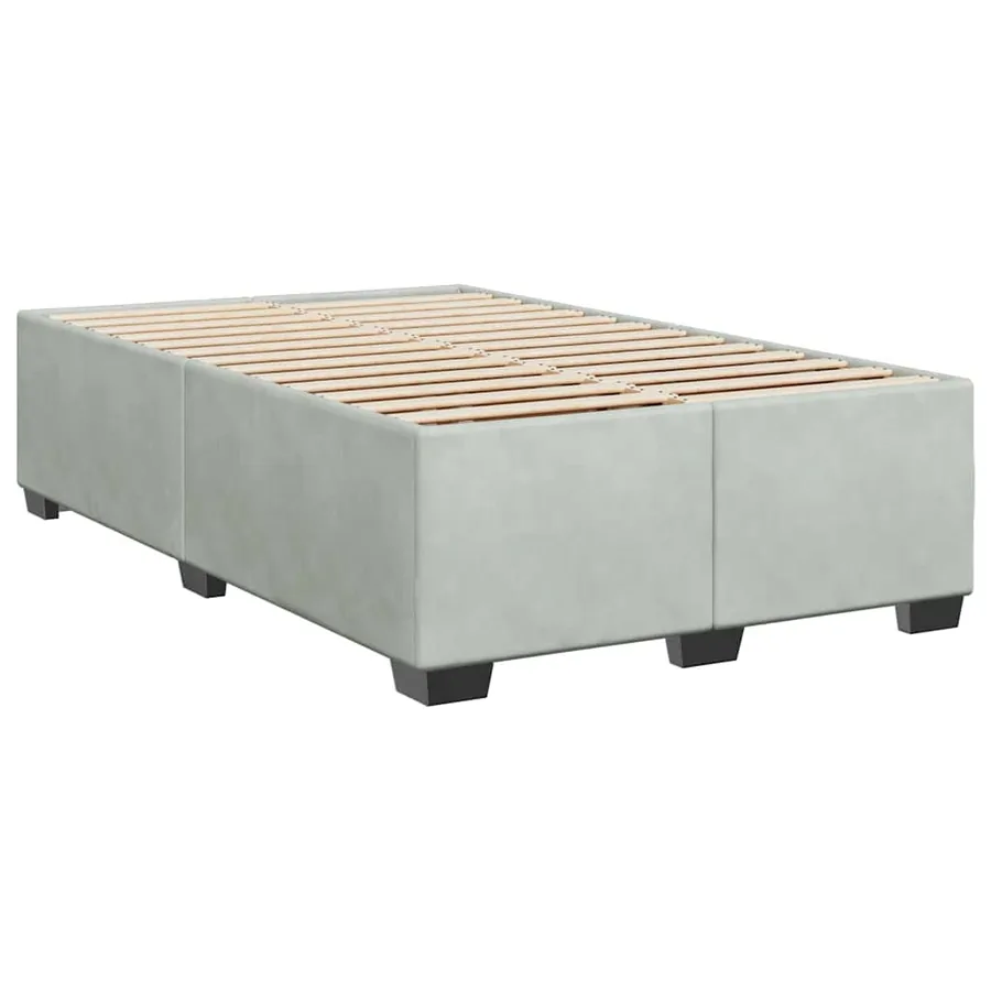Sommier à lattes de lit et matelas gris clair 120x190cm velours - 7