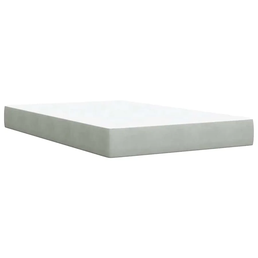 Sommier à lattes de lit et matelas gris clair 120x190cm velours - 8