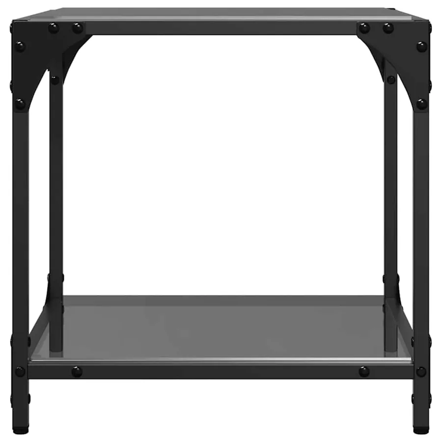 Table basse avec dessus en verre noir 40x40x40 cm acier - 5