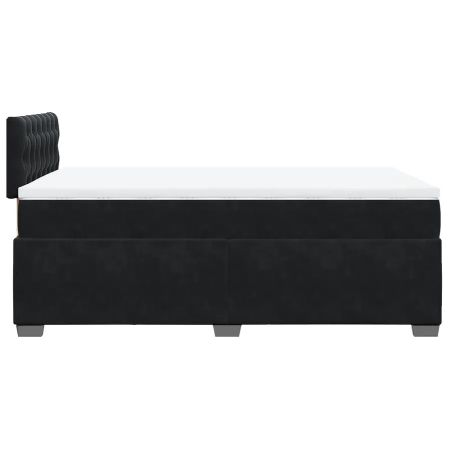 Sommier à lattes de lit avec matelas noir 120x190 cm velours - 11