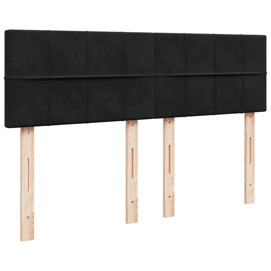 Sommier à lattes de lit avec matelas Noir 140x190 cm Velours - 8