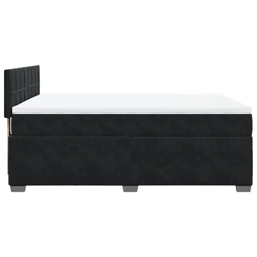 Sommier à lattes de lit avec matelas Noir 140x190 cm Velours - 9