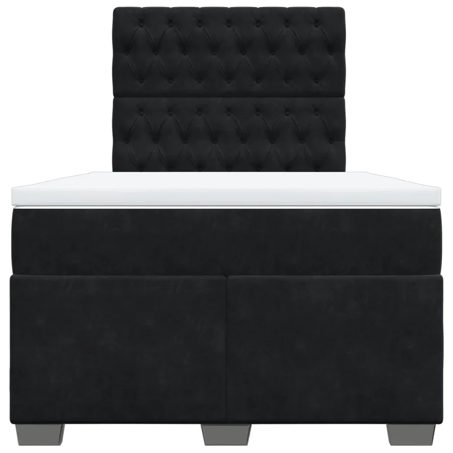 Sommier à lattes de lit avec matelas noir 120x190 cm velours - 4