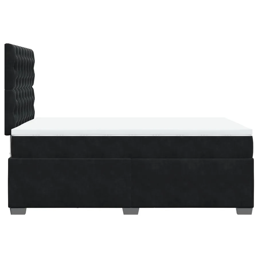 Sommier à lattes de lit avec matelas noir 120x190 cm velours - 9