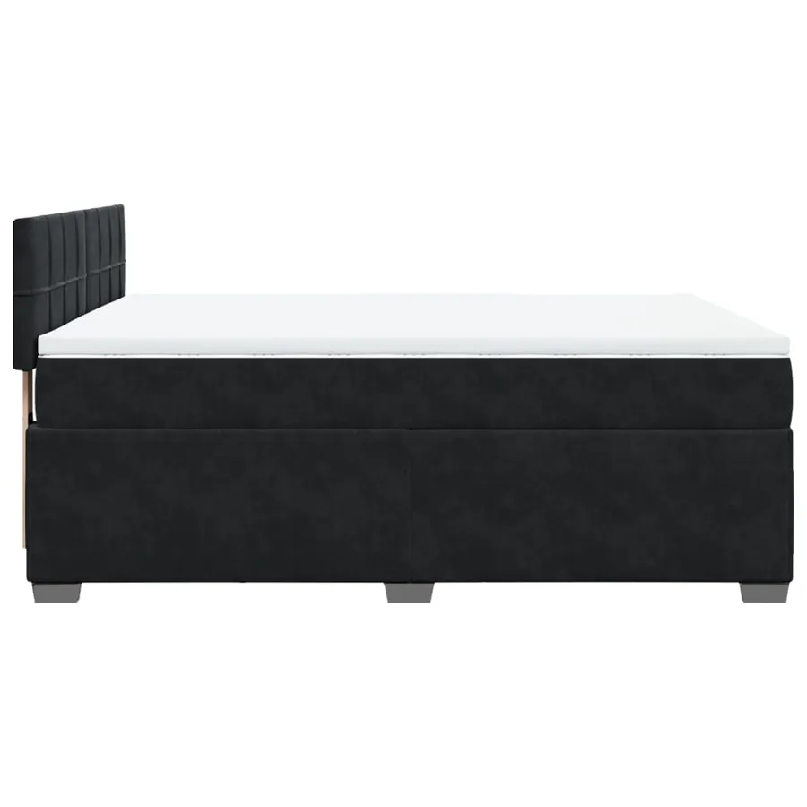 Sommier à lattes de lit avec matelas Noir 140x190 cm Velours - 11