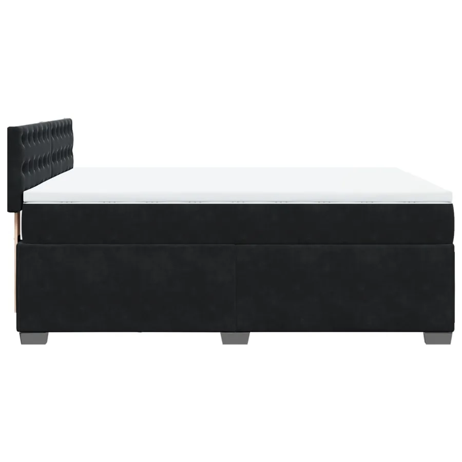Sommier à lattes de lit avec matelas Noir 140x190 cm Velours - 7