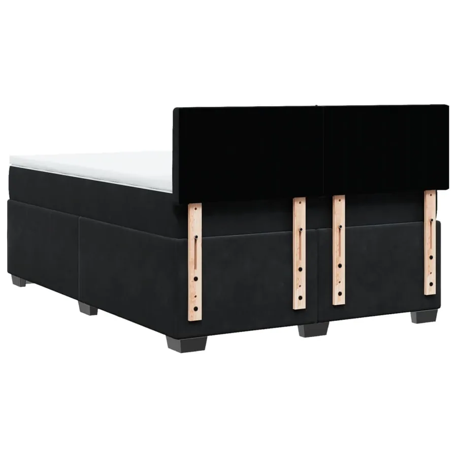Sommier à lattes de lit avec matelas Noir 140x190 cm Velours - 8