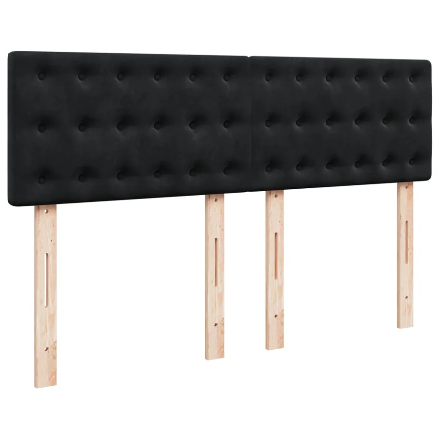 Sommier à lattes de lit avec matelas Noir 140x190 cm Velours - 9