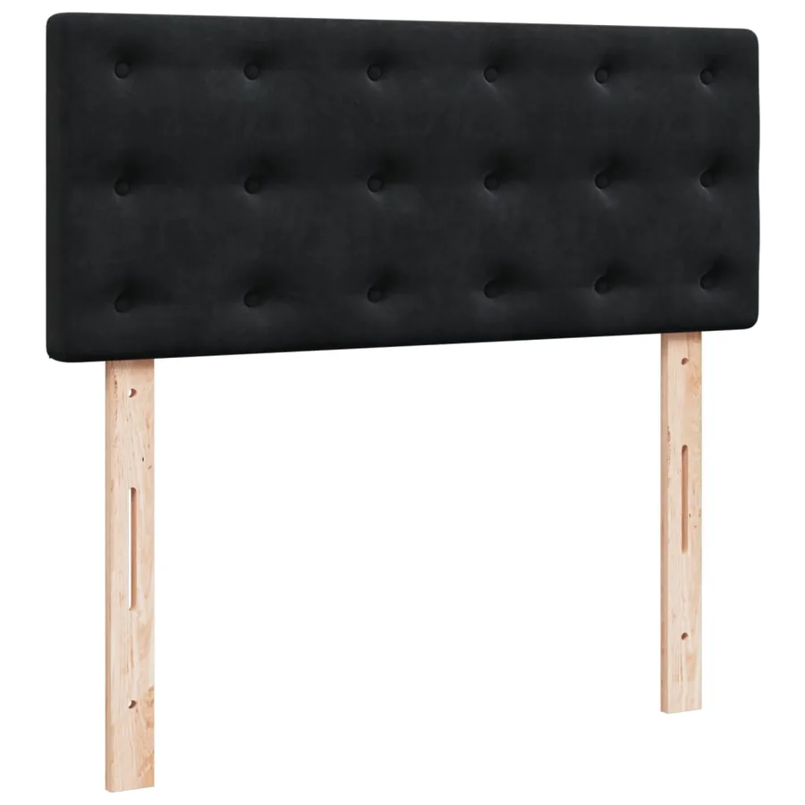 Sommier à lattes de lit avec matelas noir 120x190 cm velours - 10