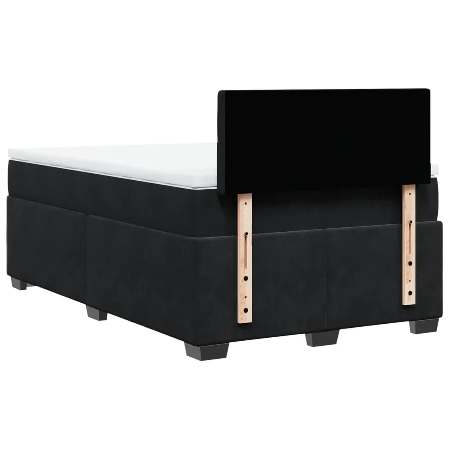 Sommier à lattes de lit avec matelas noir 120x190 cm velours - 12