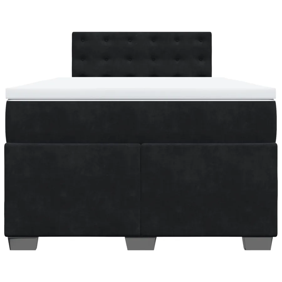 Sommier à lattes de lit avec matelas noir 120x190 cm velours - 6