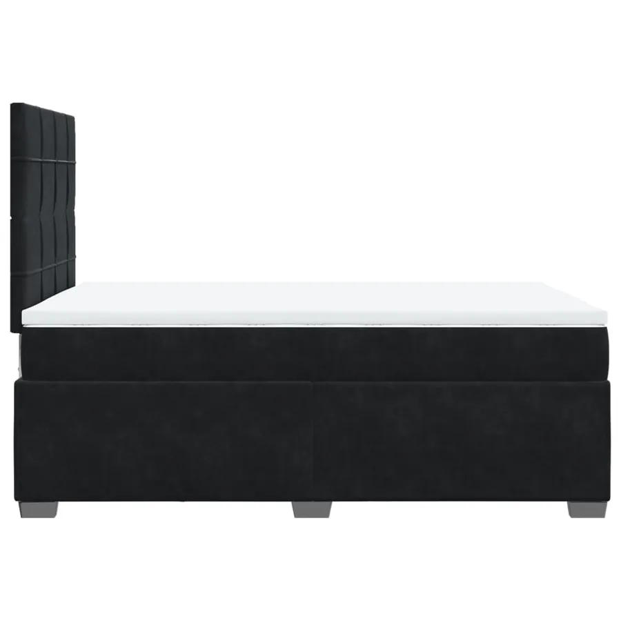 Sommier à lattes de lit avec matelas noir 120x190 cm velours - 11