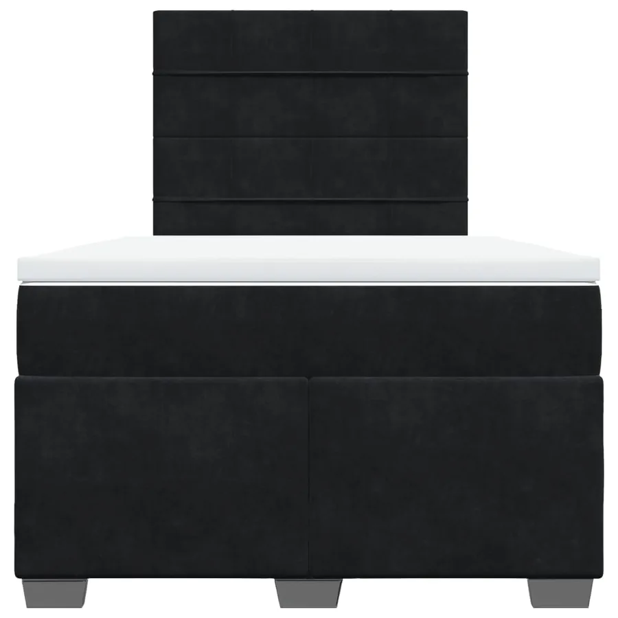 Sommier à lattes de lit avec matelas noir 120x190 cm velours - 6