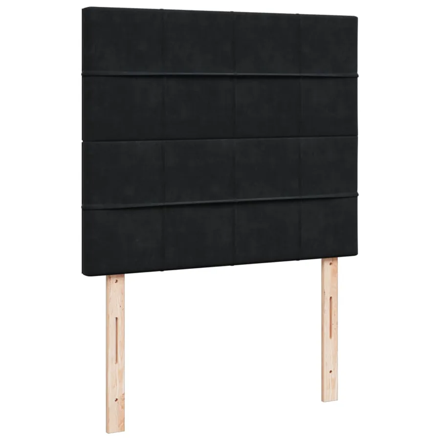 Sommier à lattes de lit avec matelas noir 120x190 cm velours - 7