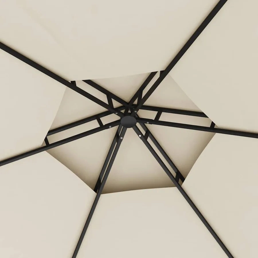 Gazebo with walls 3.1x2.7 m Cream - 5
