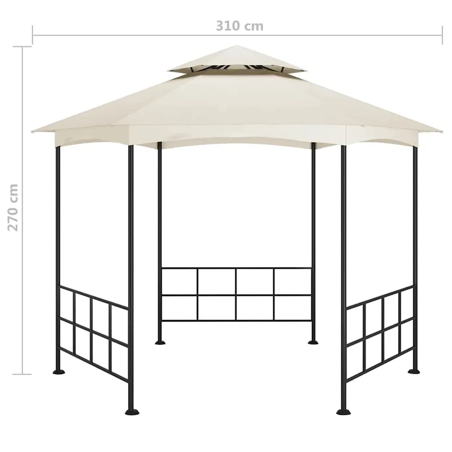 Gazebo with walls 3.1x2.7 m Cream - 6