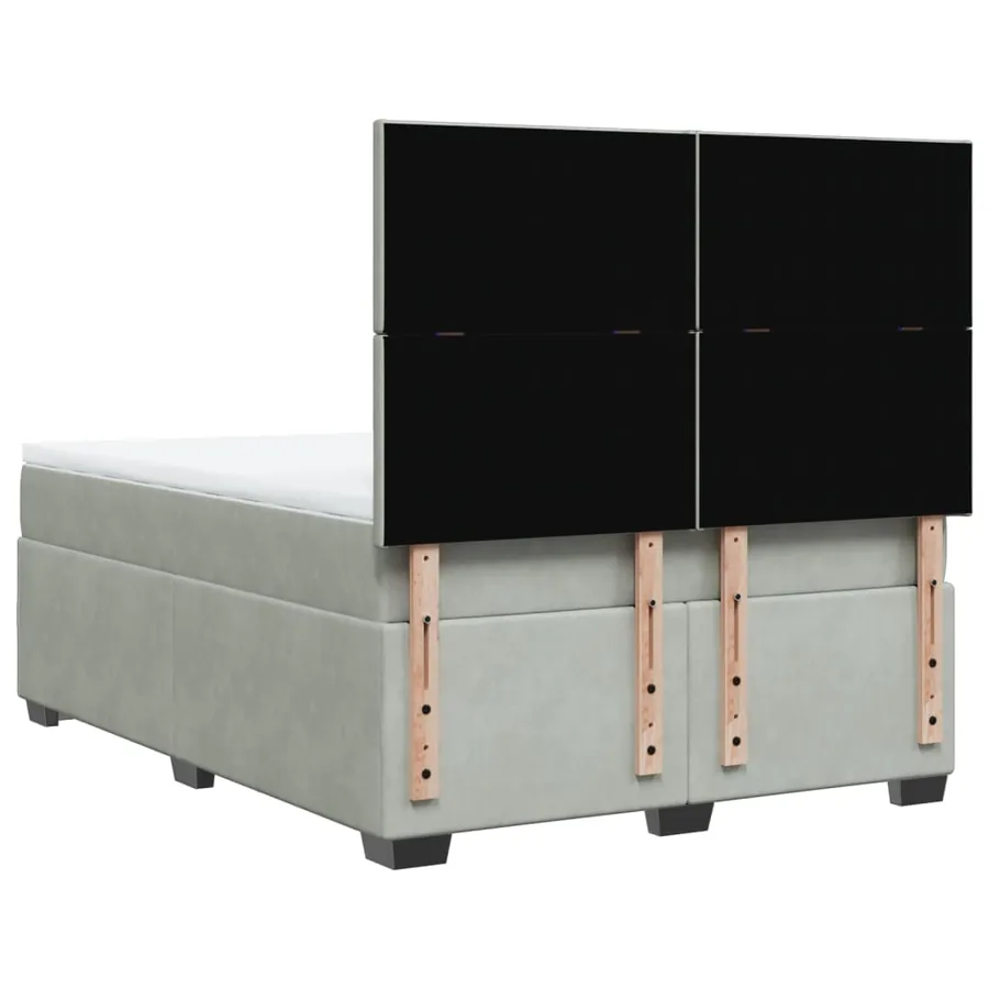 Sommier à lattes de lit et matelas Gris clair 140x190cm Velours - 10