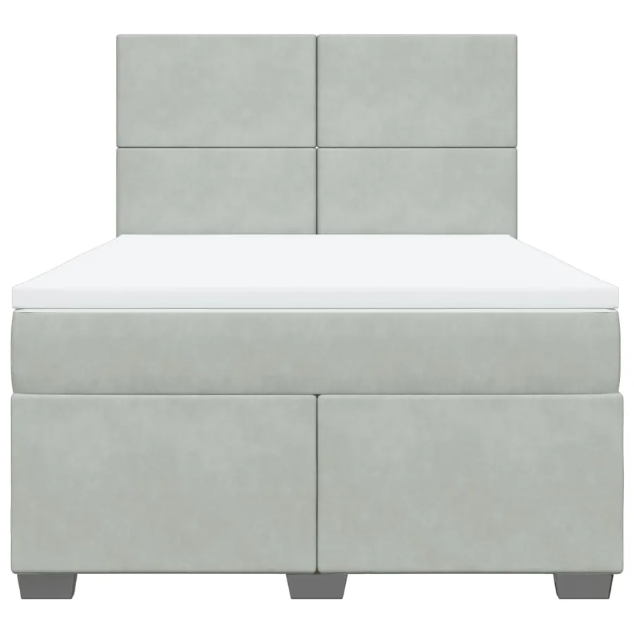 Sommier à lattes de lit et matelas Gris clair 140x190cm Velours - 4