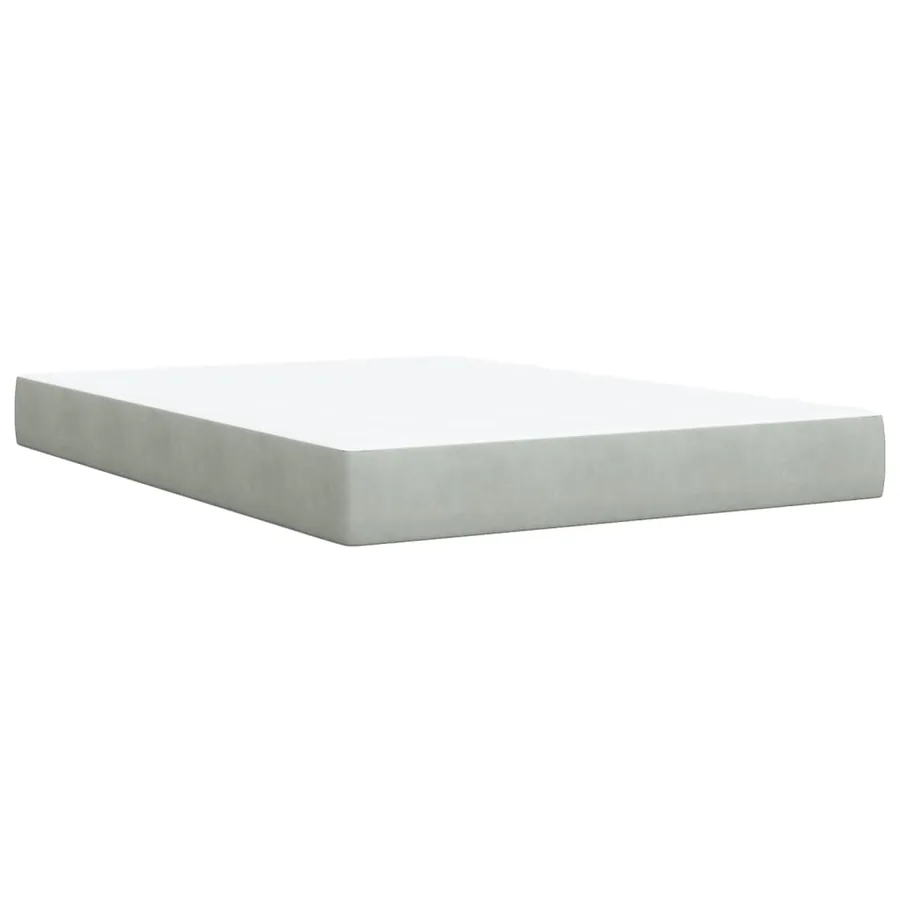Sommier à lattes de lit et matelas Gris clair 140x190cm Velours - 6