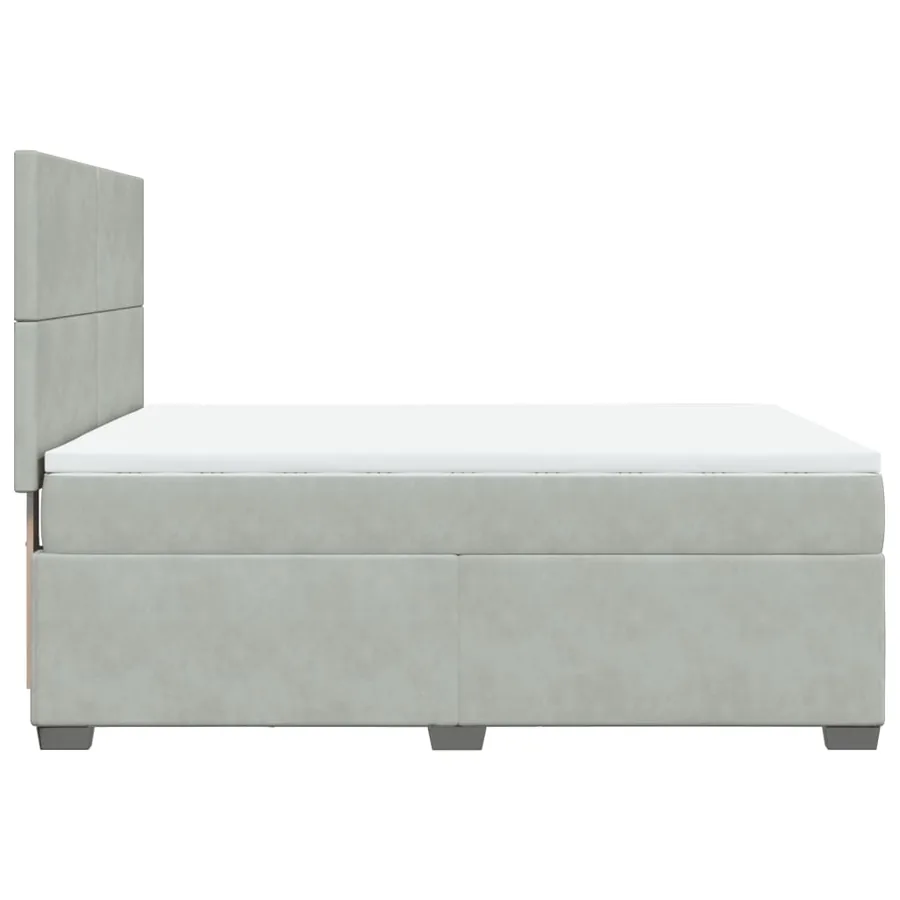 Sommier à lattes de lit et matelas Gris clair 140x190cm Velours - 9