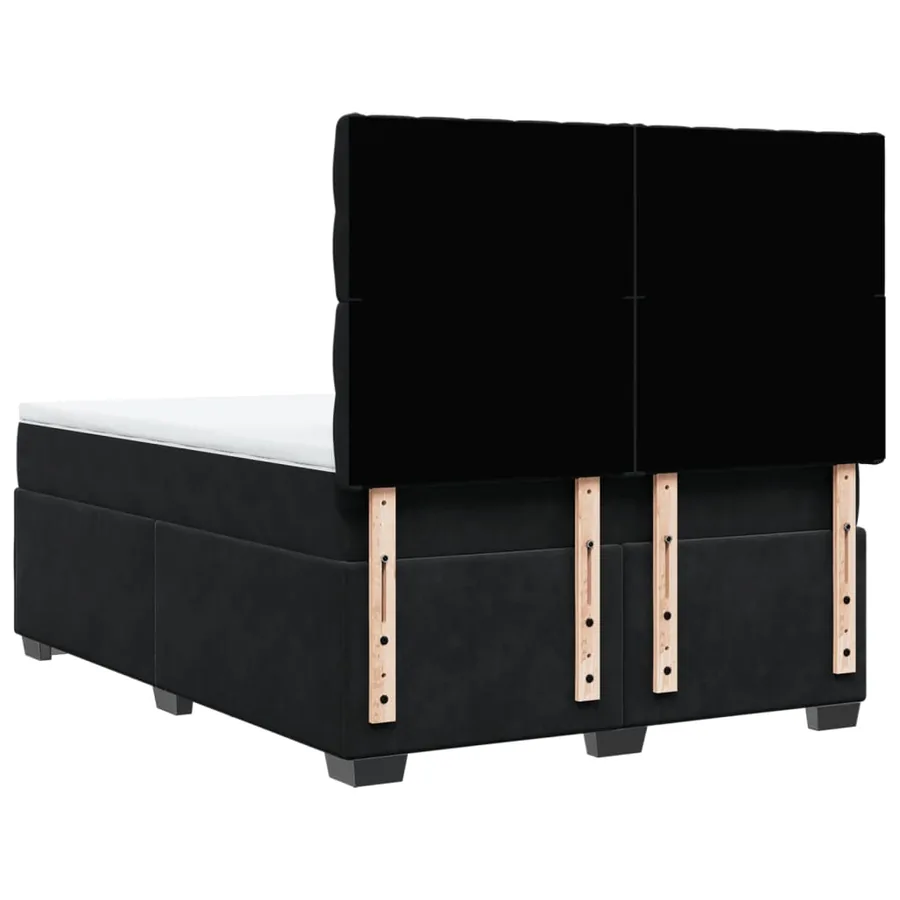 Sommier à lattes de lit avec matelas Noir 140x190 cm Velours - 10