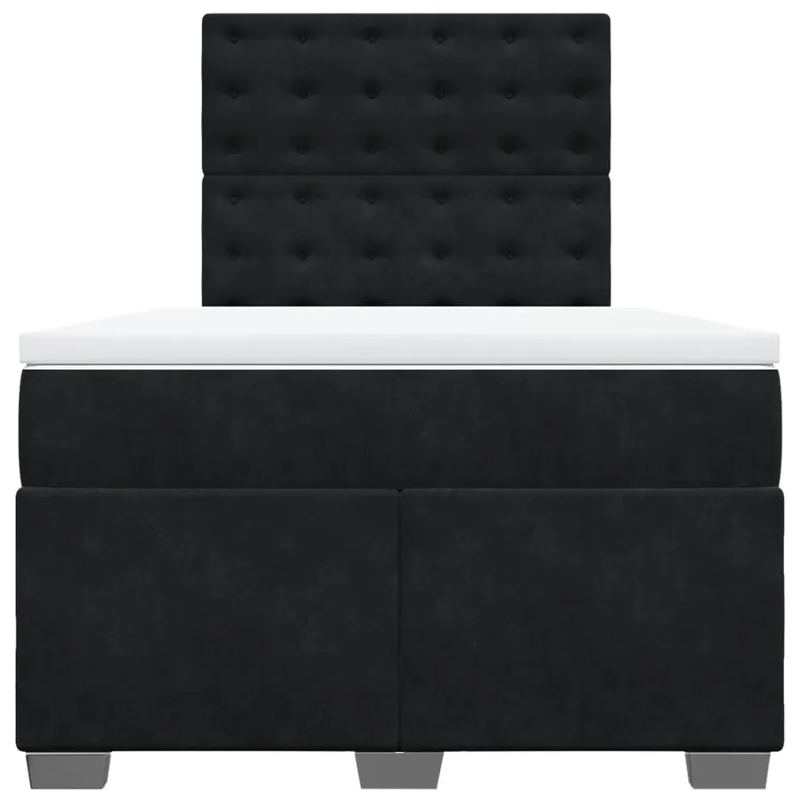 Sommier à lattes de lit avec matelas noir 120x190 cm velours - 4