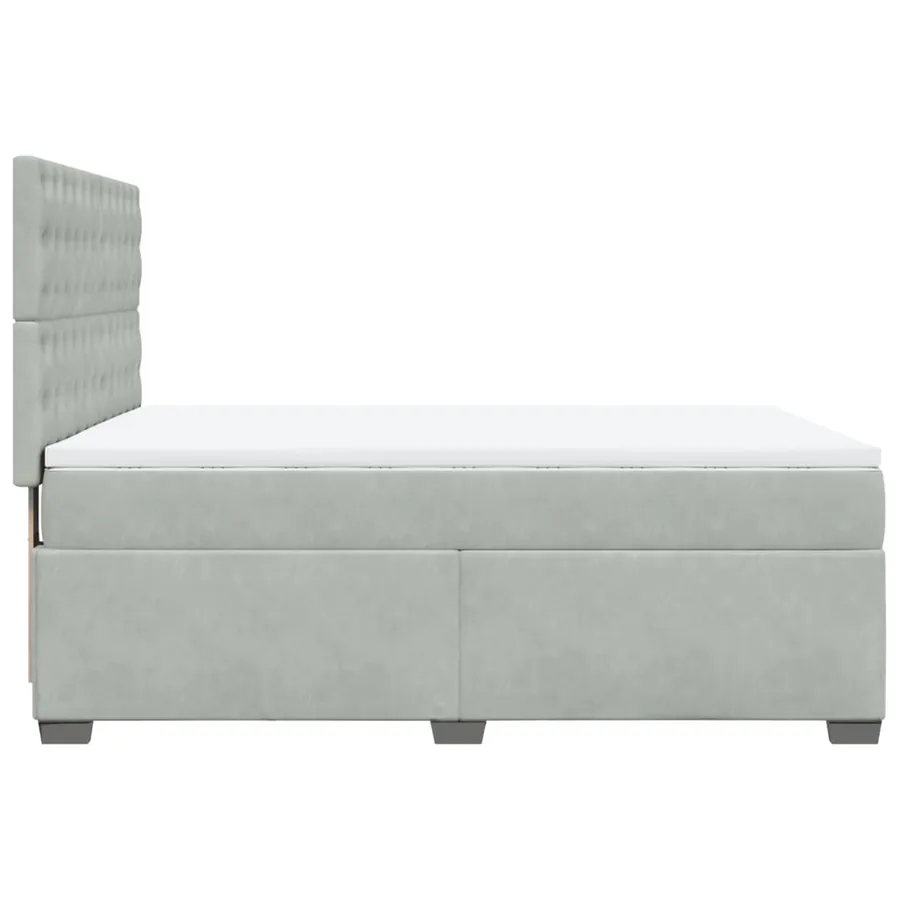 Sommier à lattes de lit et matelas Gris clair 140x190cm Velours - 11