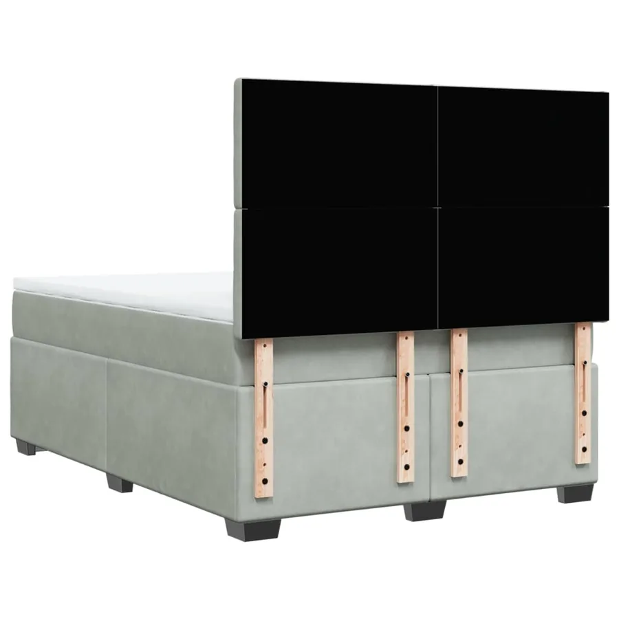 Sommier à lattes de lit et matelas Gris clair 140x190cm Velours - 12