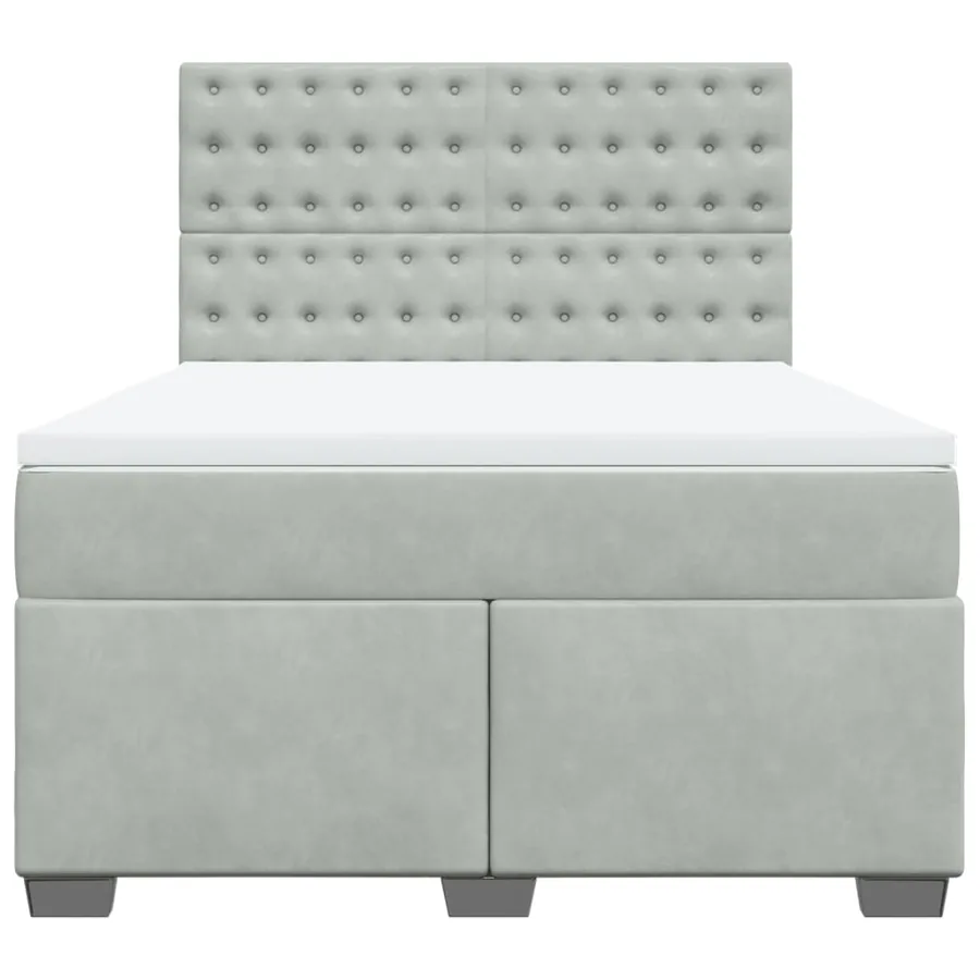 Sommier à lattes de lit et matelas Gris clair 140x190cm Velours - 6
