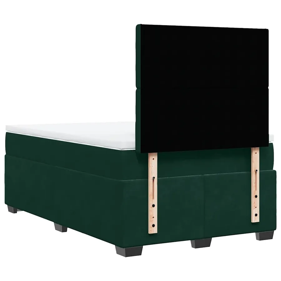 Sommier à lattes de lit et matelas Vert foncé 120x200cm Velours - 12