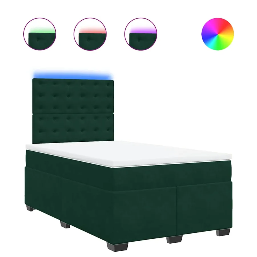 Sommier à lattes de lit et matelas Vert foncé 120x200cm Velours - 2