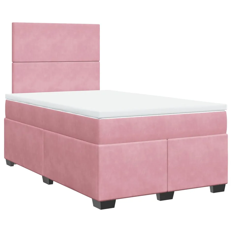 Sommier à lattes de lit avec matelas Rose 120x200 cm Velours - 3