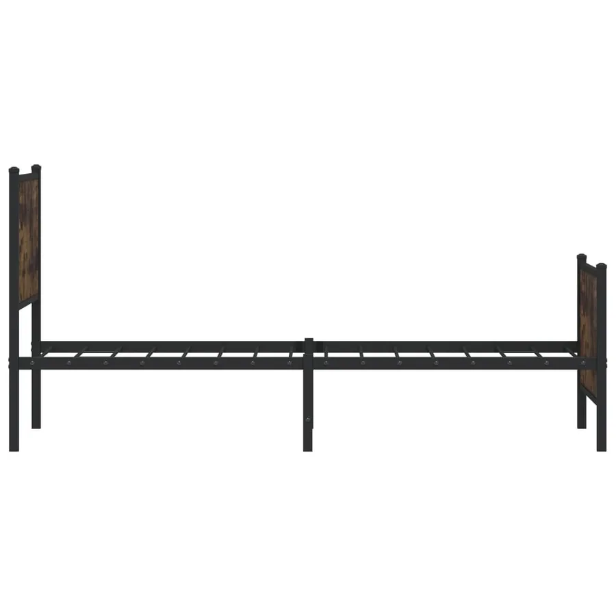 Cadre de lit en métal sans matelas chêne fumé 100x200 cm - 6