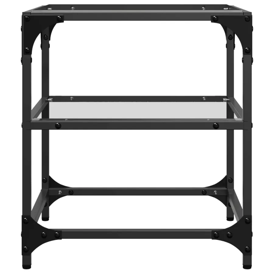 Tables basses avec dessus en verre transparent 2 pcs acier - 5