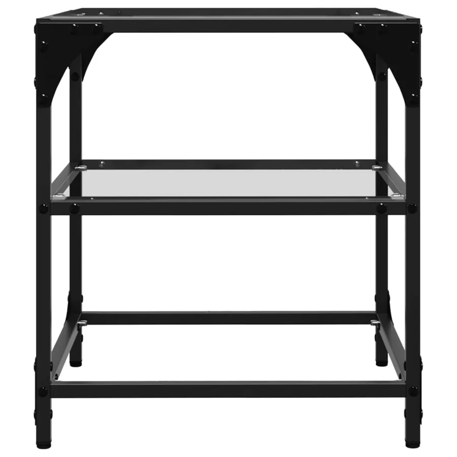 Tables basses avec dessus en verre transparent 2 pcs acier - 6