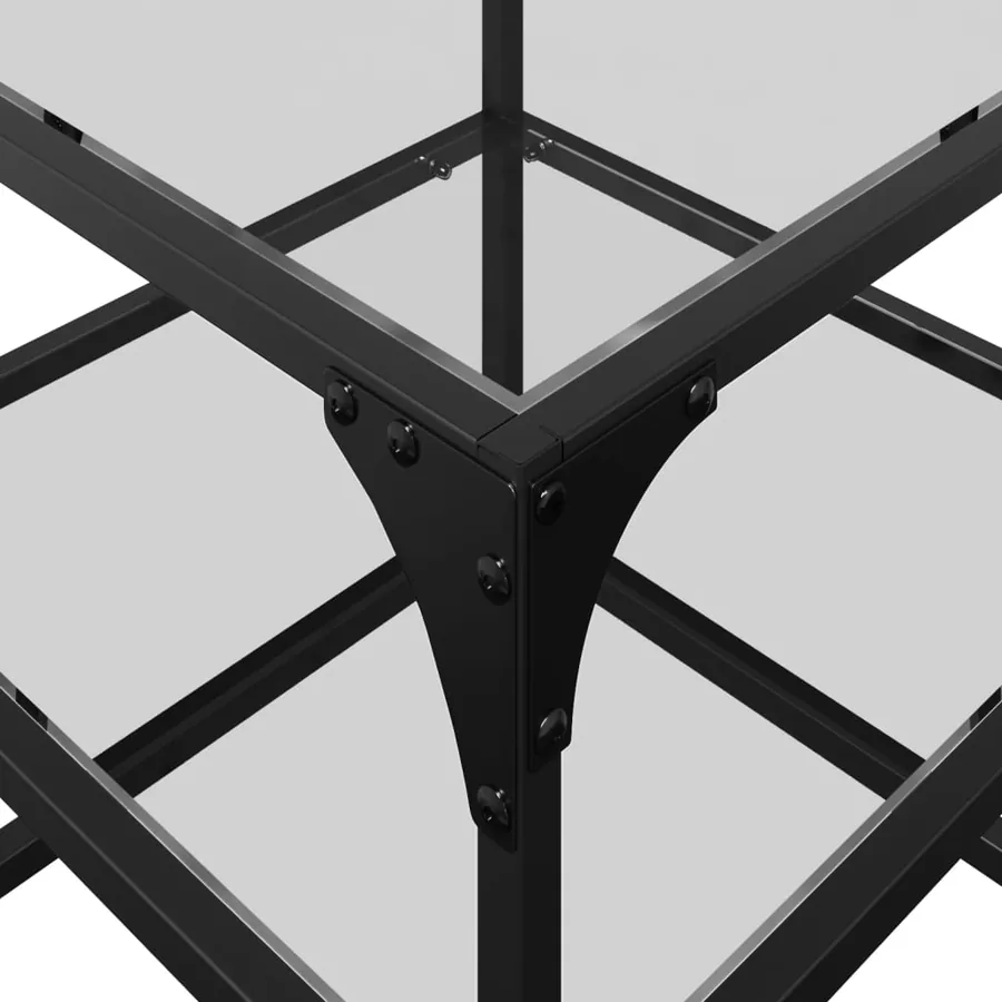Tables basses avec dessus en verre transparent 2 pcs acier - 9