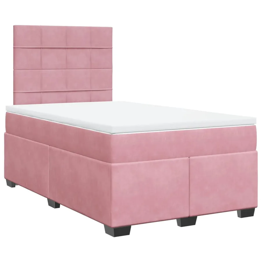 Sommier à lattes de lit avec matelas Rose 120x200 cm Velours - 2