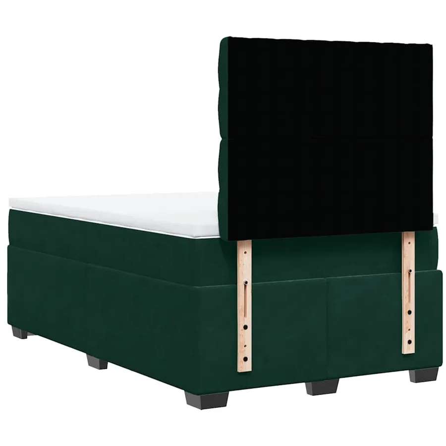 Sommier à lattes de lit et matelas Vert foncé 120x200cm Velours - 10