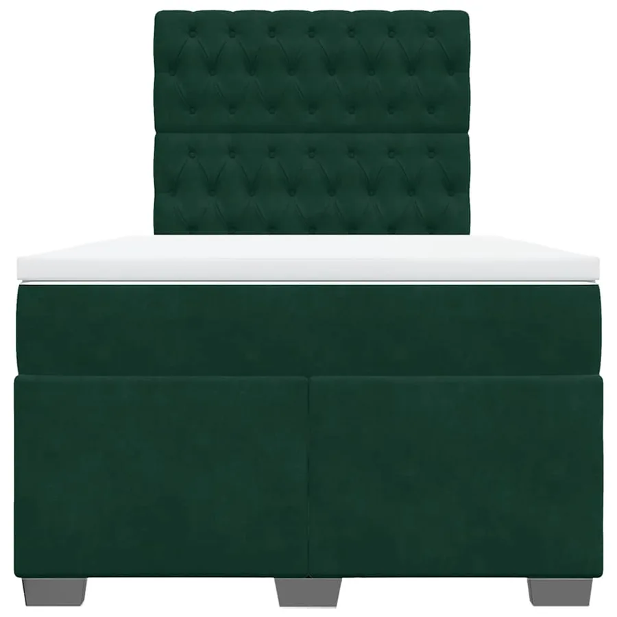 Sommier à lattes de lit et matelas Vert foncé 120x200cm Velours - 4