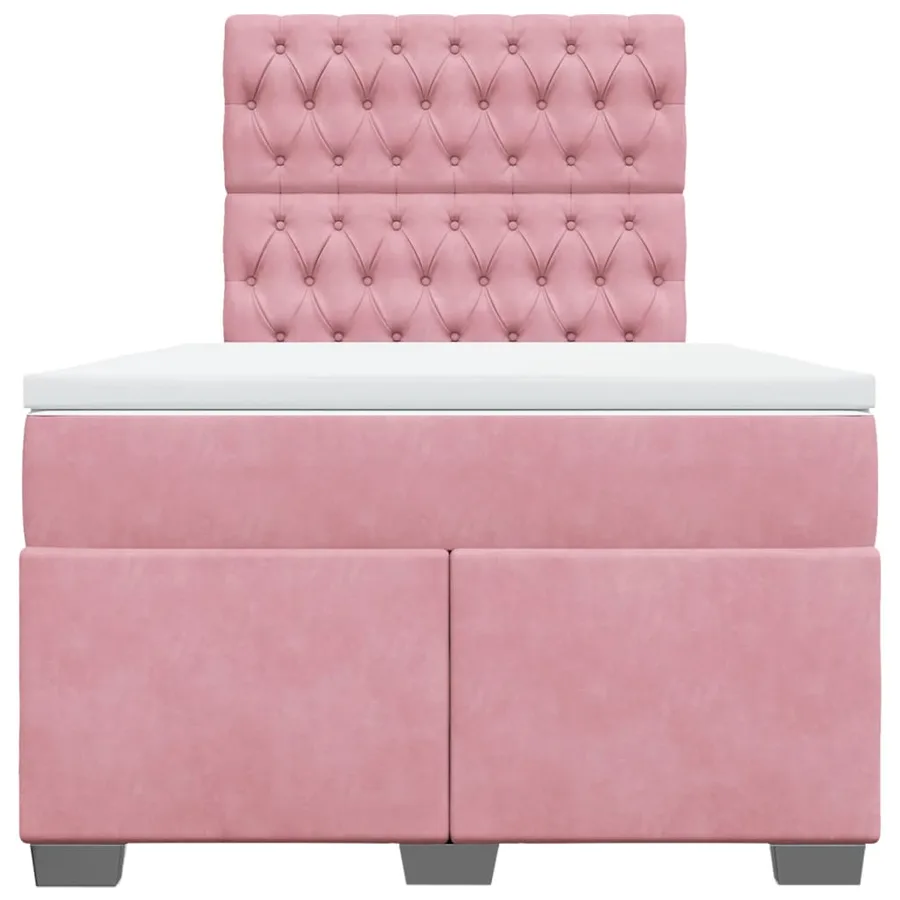 Sommier à lattes de lit avec matelas Rose 120x200 cm Velours - 4