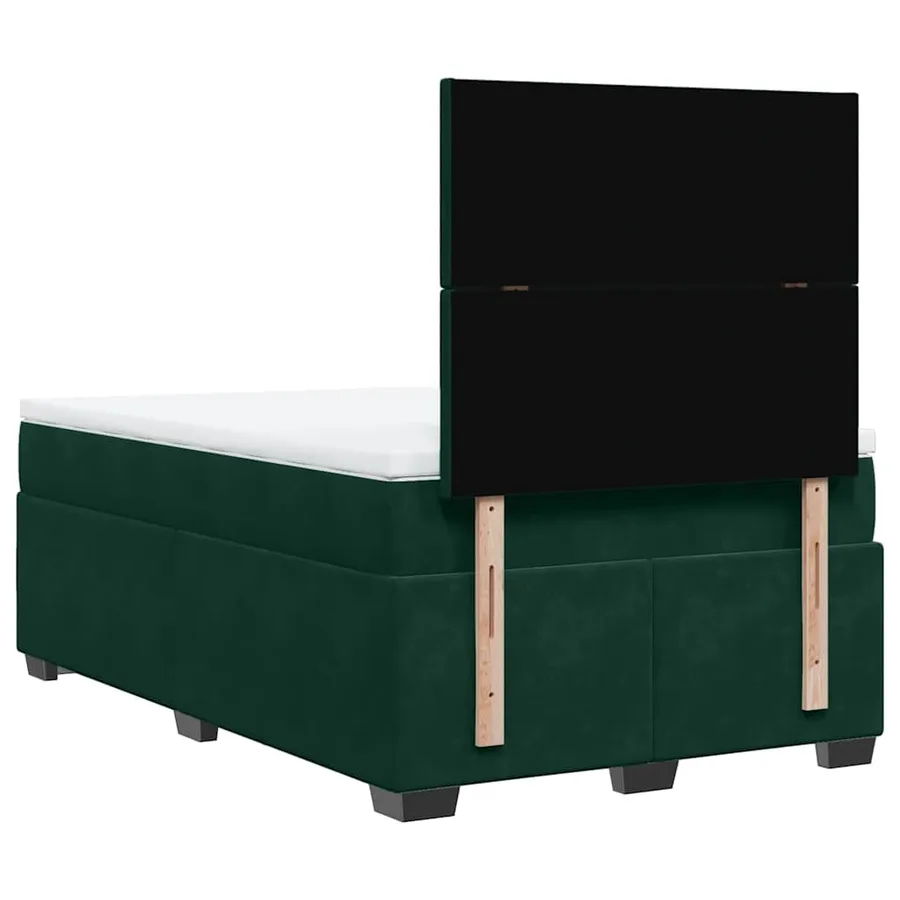Sommier à lattes de lit et matelas Vert foncé 120x200cm Velours - 10