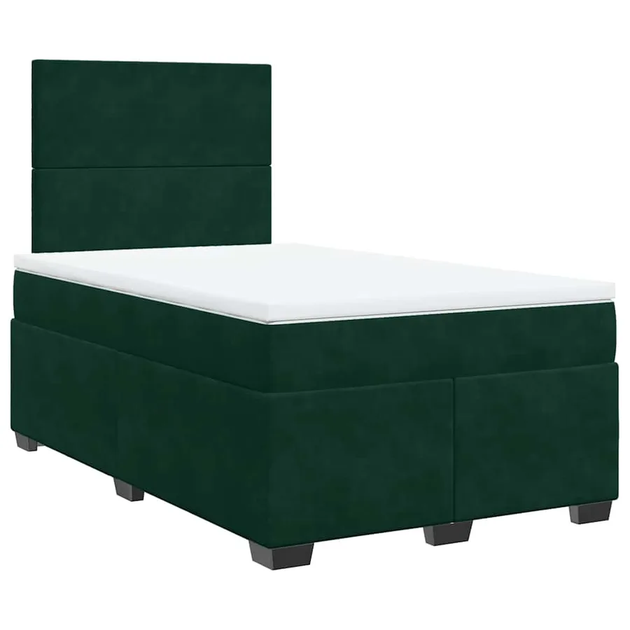 Sommier à lattes de lit et matelas Vert foncé 120x200cm Velours - 2