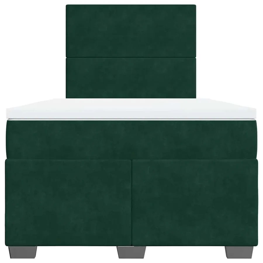 Sommier à lattes de lit et matelas Vert foncé 120x200cm Velours - 4