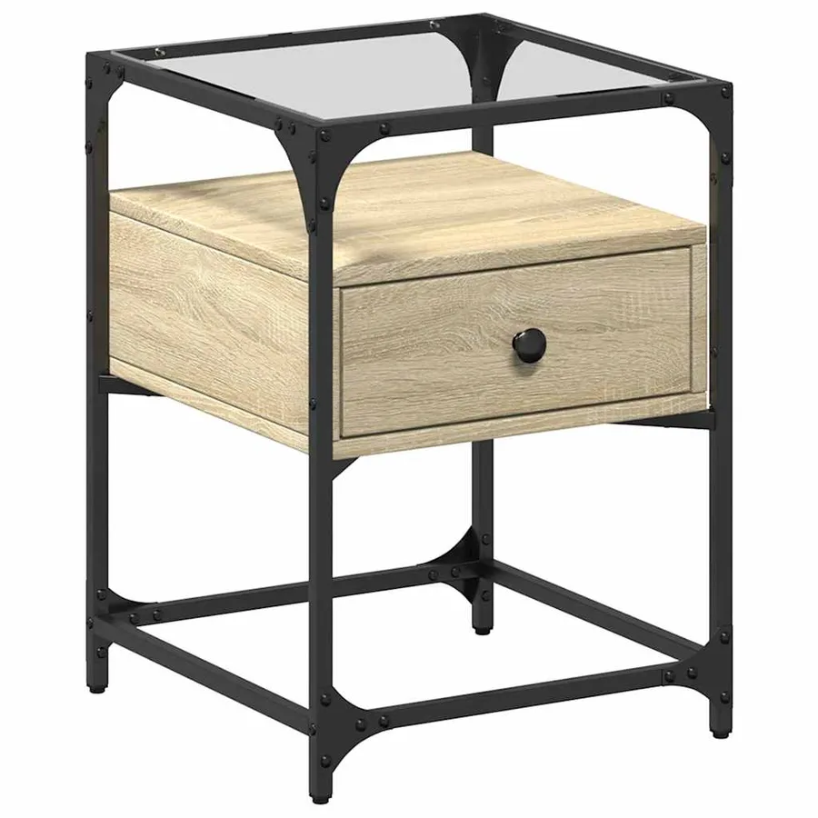 Table de chevet chêne sonoma 40x40x55 cm bois d’ingénierie - 2