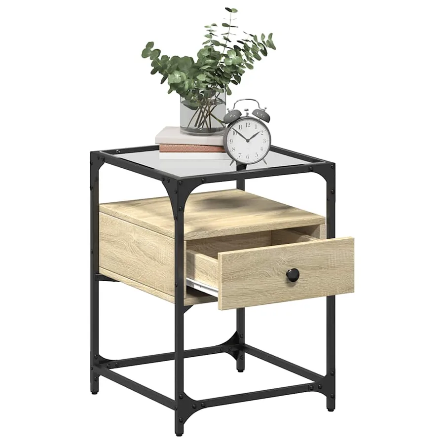 Table de chevet chêne sonoma 40x40x55 cm bois d’ingénierie - 3